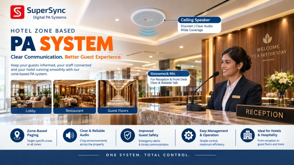 Hotel Zone-Based PA System Banner